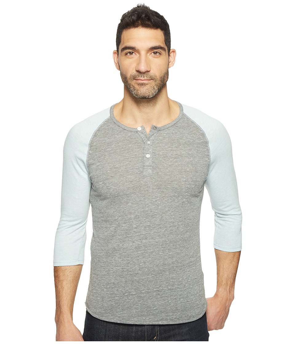 Alternative 3/4 Raglan Henley (Eco Grey/Eco Mist Blue) Men