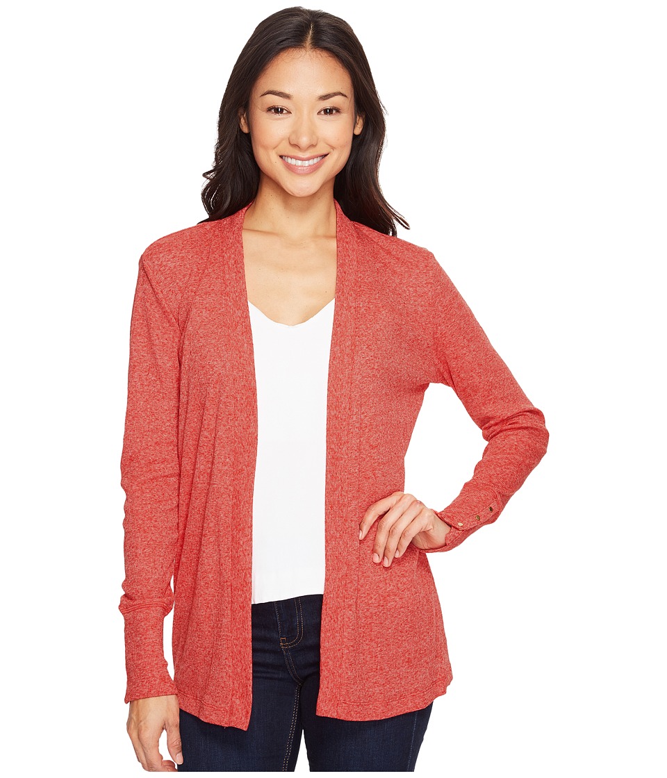 MICHAEL Michael Kors Rib Snap Sleeve Open Cardi (True Red) Women