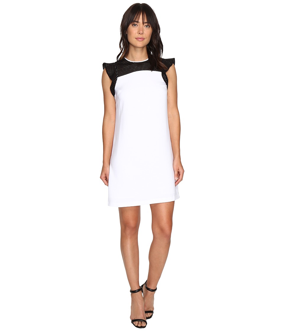MICHAEL Michael Kors Eyelet Yoke Dress (White) Women