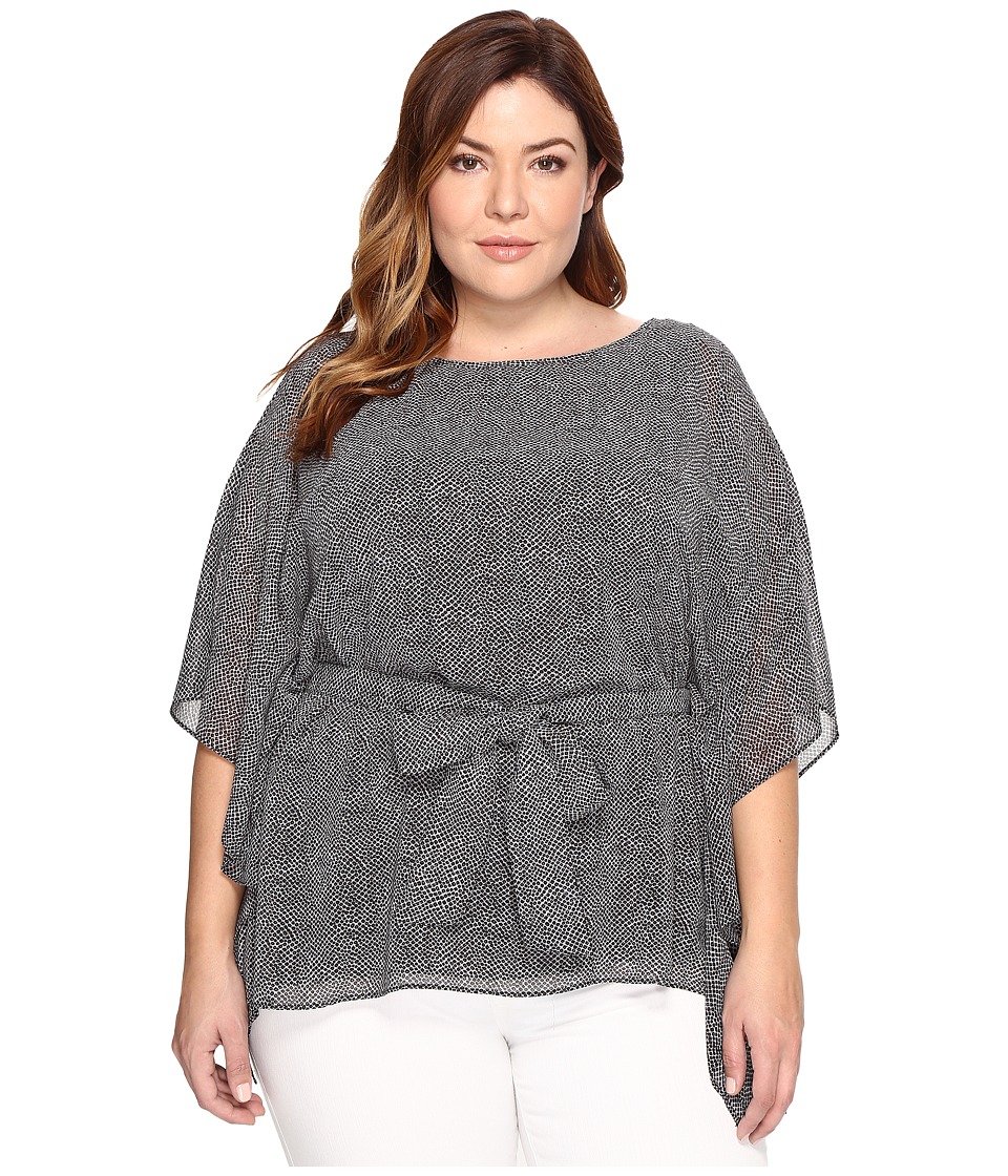 MICHAEL Michael Kors Plus Size Stingray Belted Tunic (Black) Women