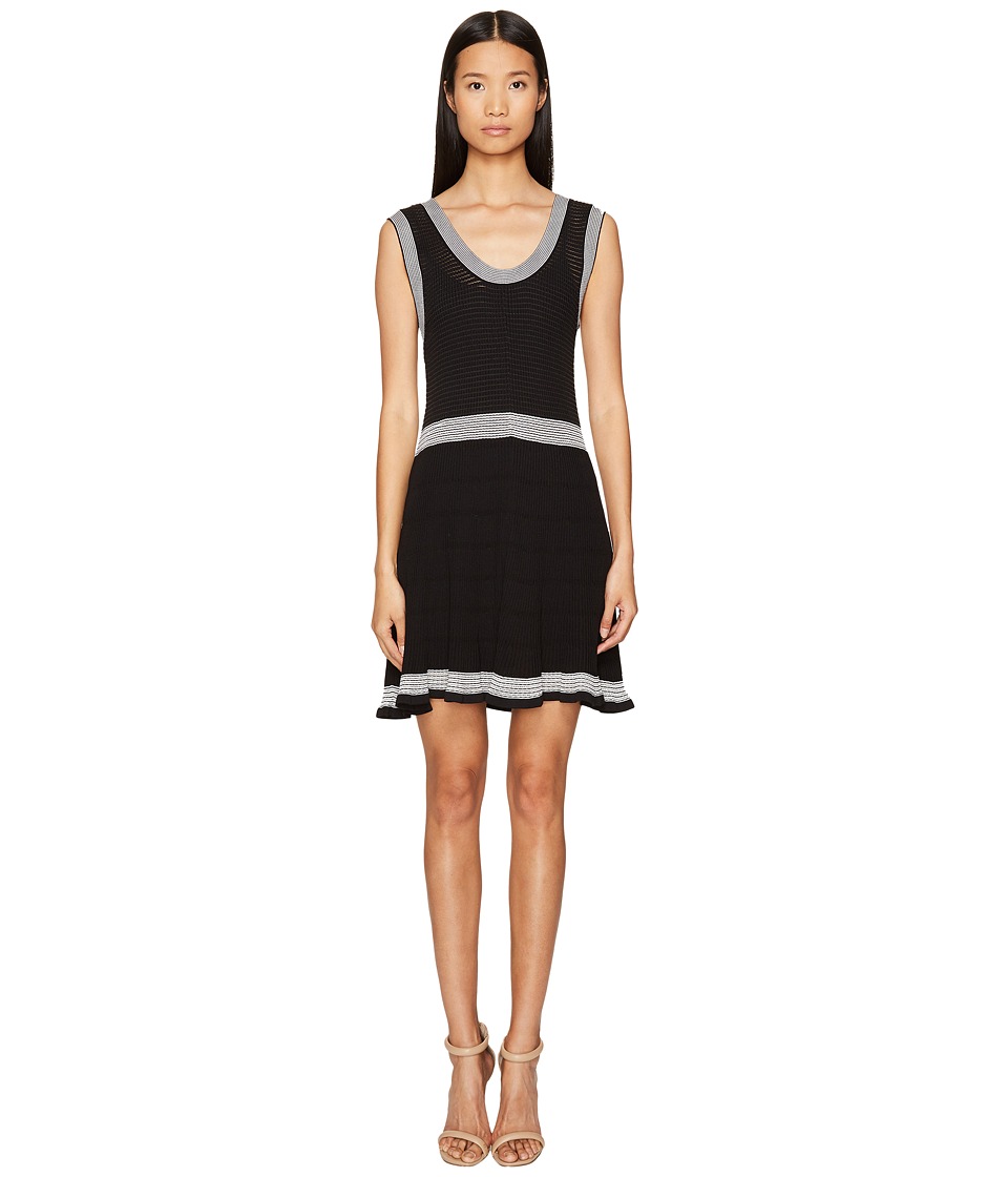 McQ Rib Stripe Dress (Darkest Black) Women