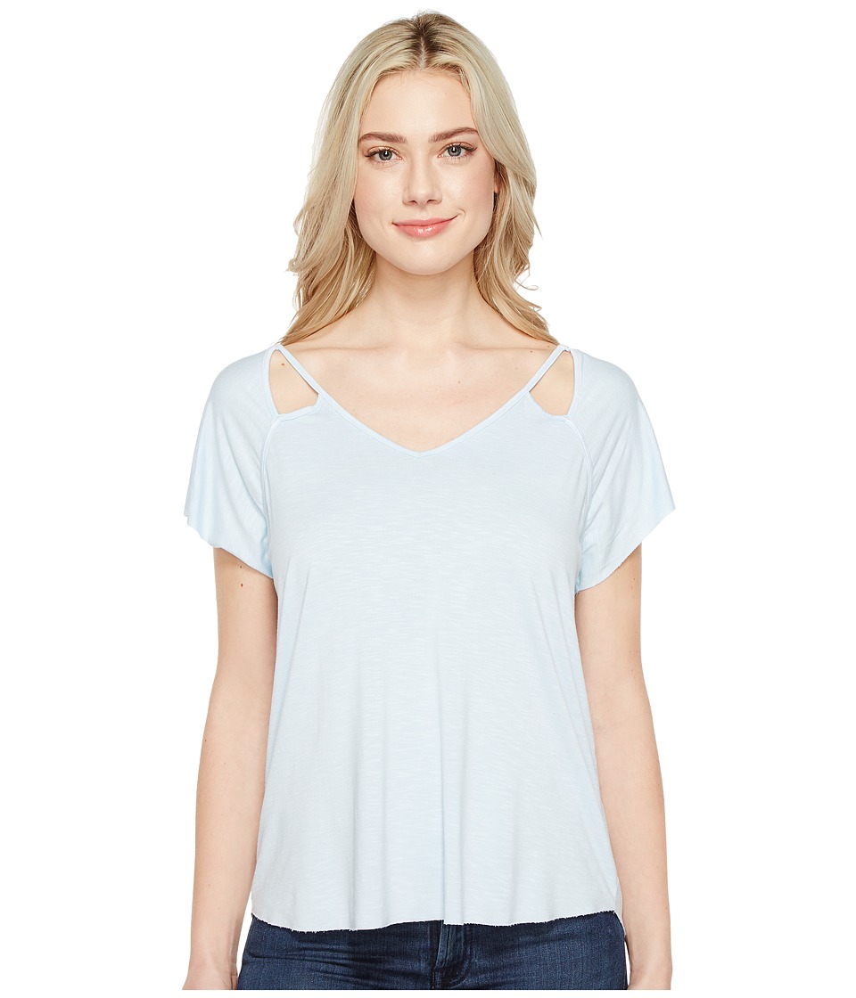 Michael Stars Mavie Slub Jersey V-Neck Tee (Clearwater) Women