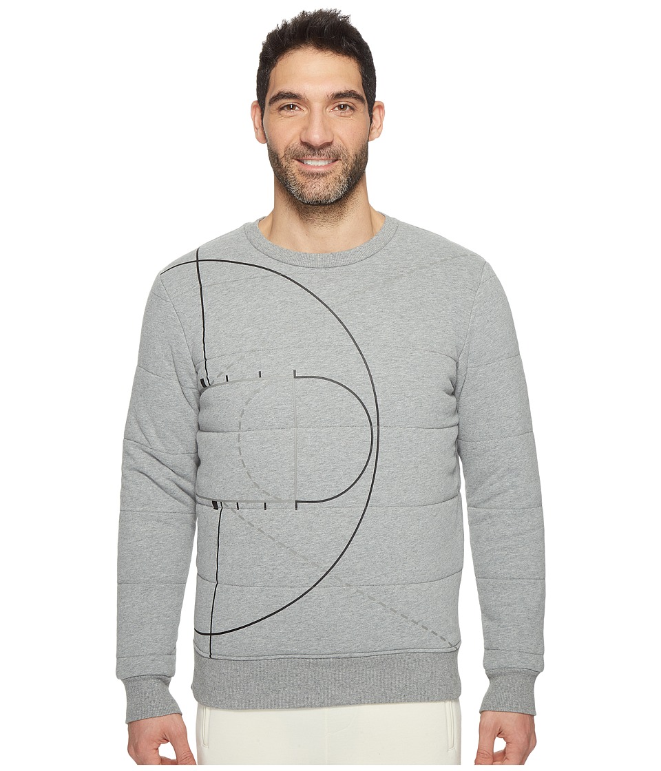 PUMA Evo Graphic Padded Crew (Medium Gray Heather) Men