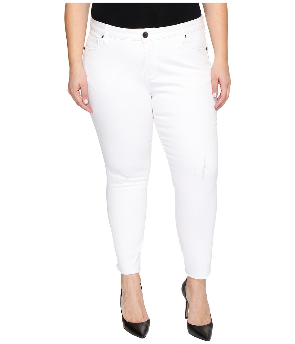 KUT from the Kloth Plus Size Reese Ankle Straight Leg in Optic White (Optic White) Women