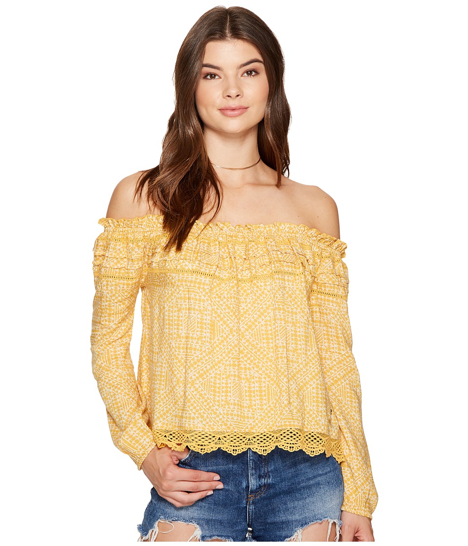 Roxy Off The Shoulder Cold Shoulder Top (Golden Apricot Cayo Coco) Women