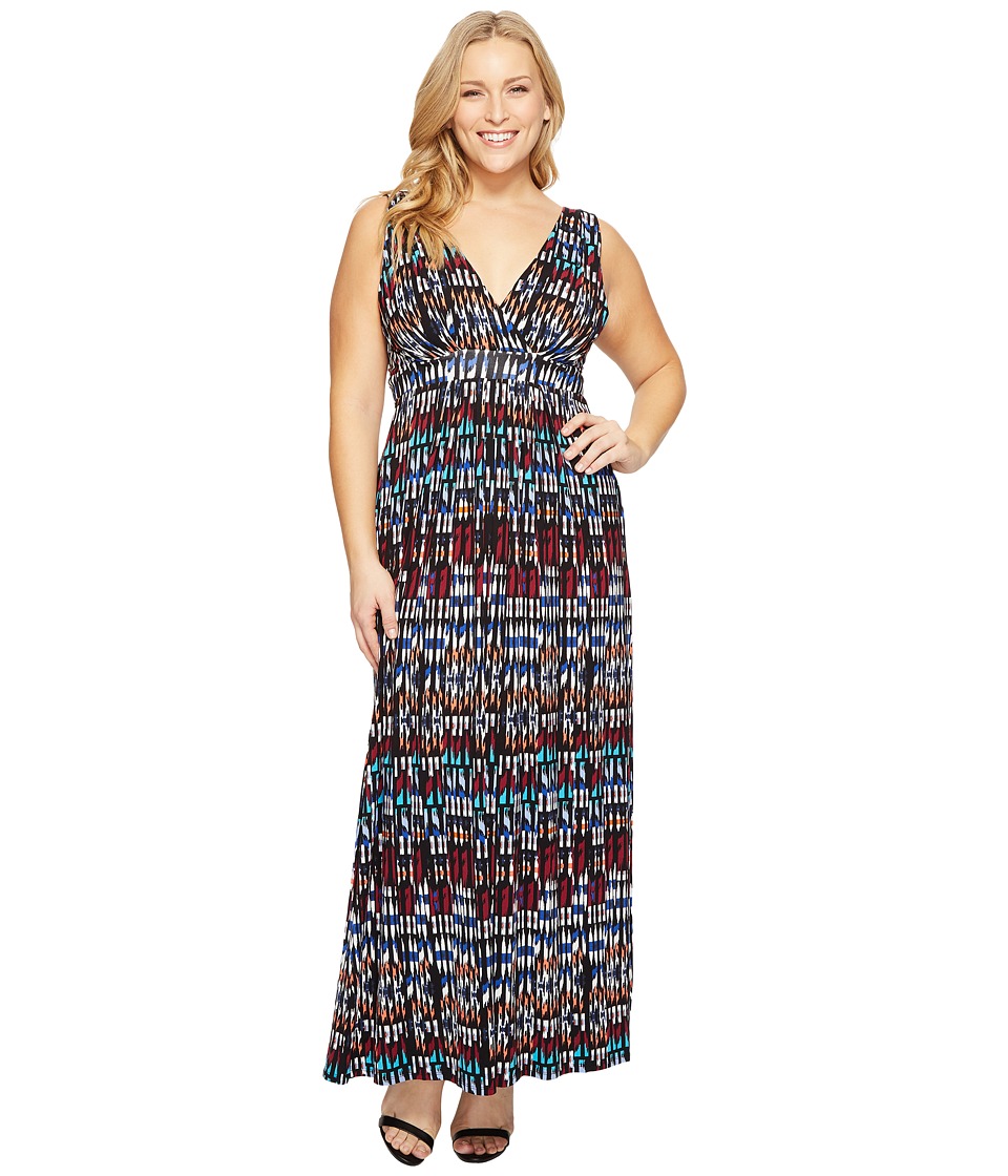 Tart Plus Size Chloe Maxi Dress (Ikat Geometric Print) Women