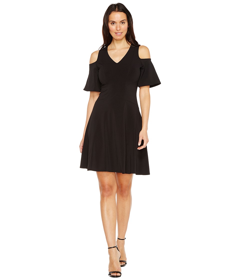 Karen Kane Cold Shoulder Travel Dress (Black) Women