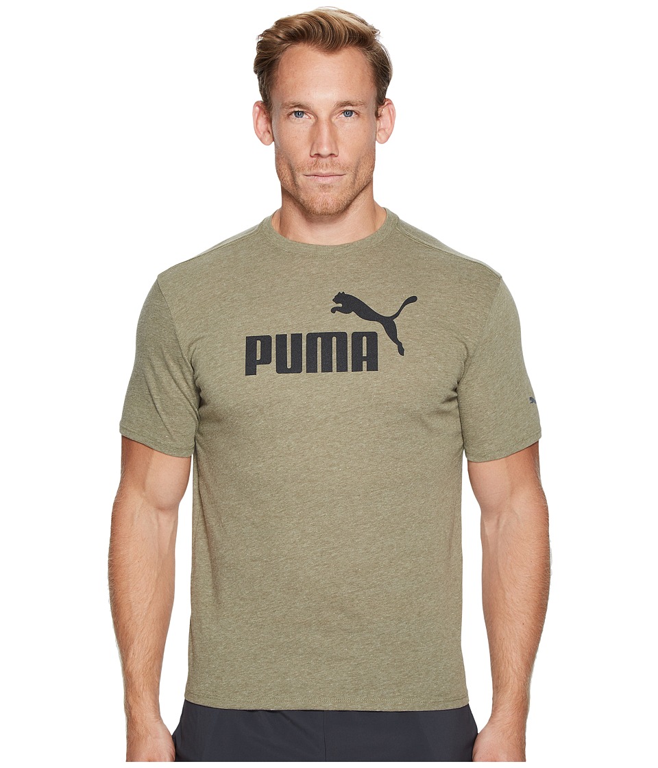 PUMA No. 1 Logo Performance Graphic Tee (Olive Night Heather) Men