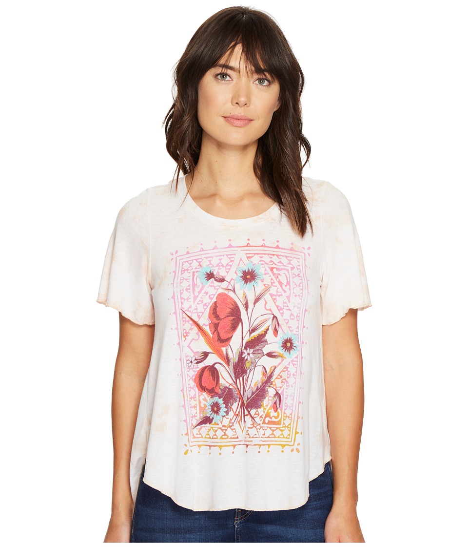 Lucky Brand Flower Rug Top (Peach Whip) Women