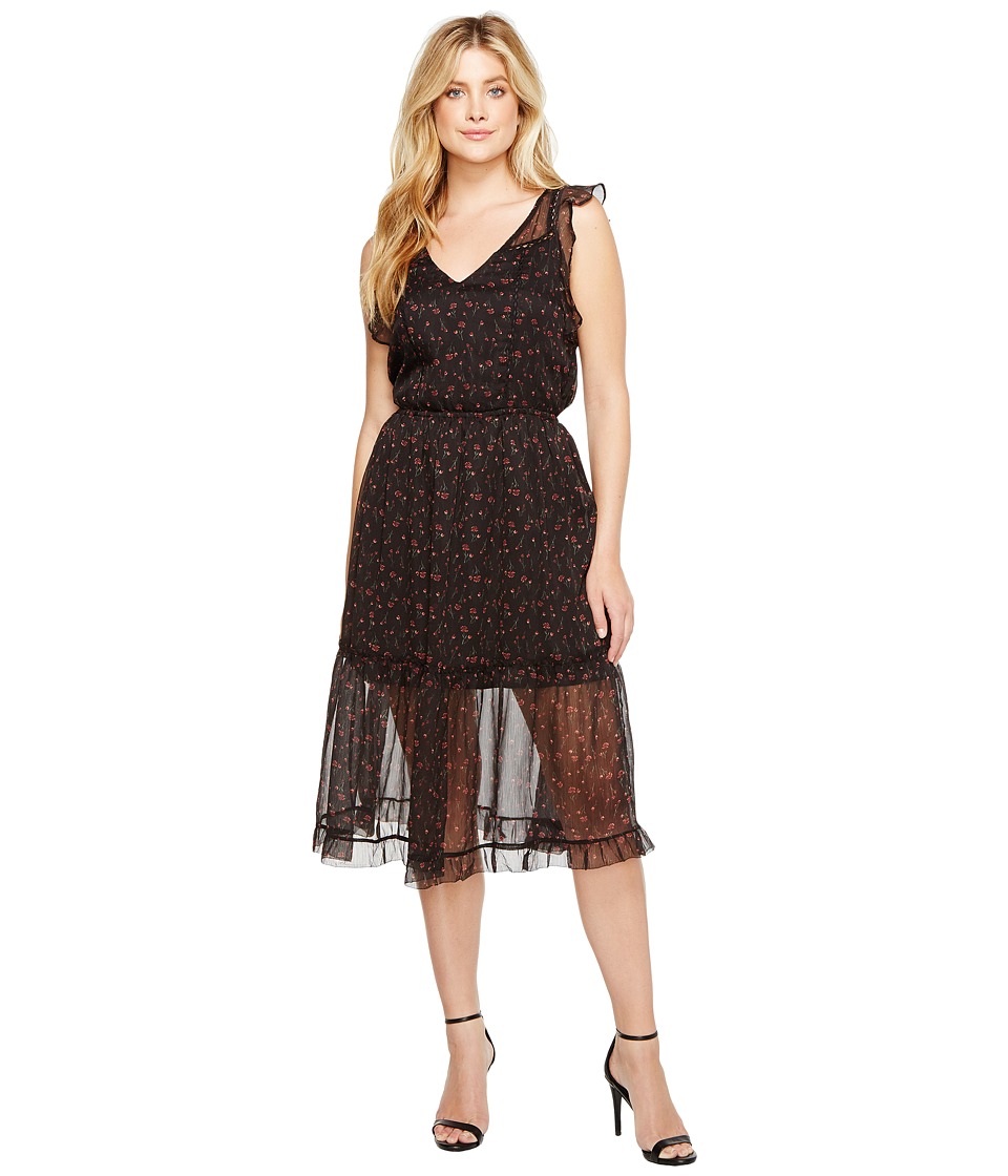 BB Dakota Cal Floral Midi Dress (Black) Women