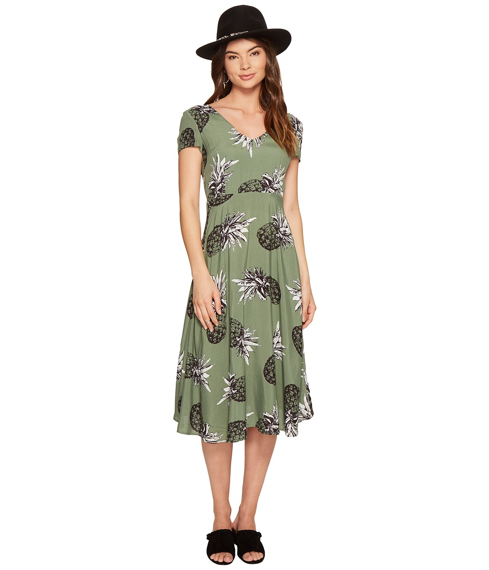 BB Dakota Emilienne Printed Midi Dress (Sage) Women