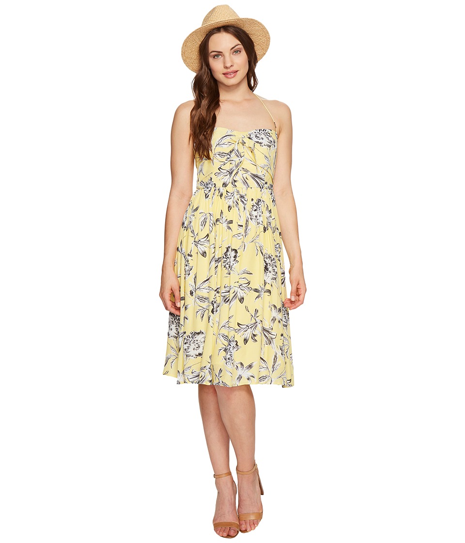 BB Dakota Joss Printed Front Tie Dress (Yellow) Women