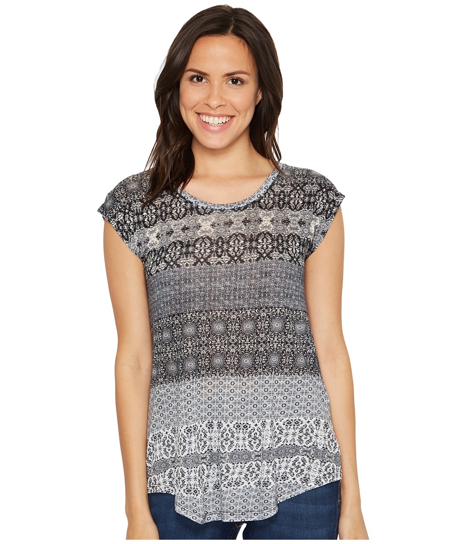 Lucky Brand Ditzy Floral Stripe Tee (Marshmallow) Women