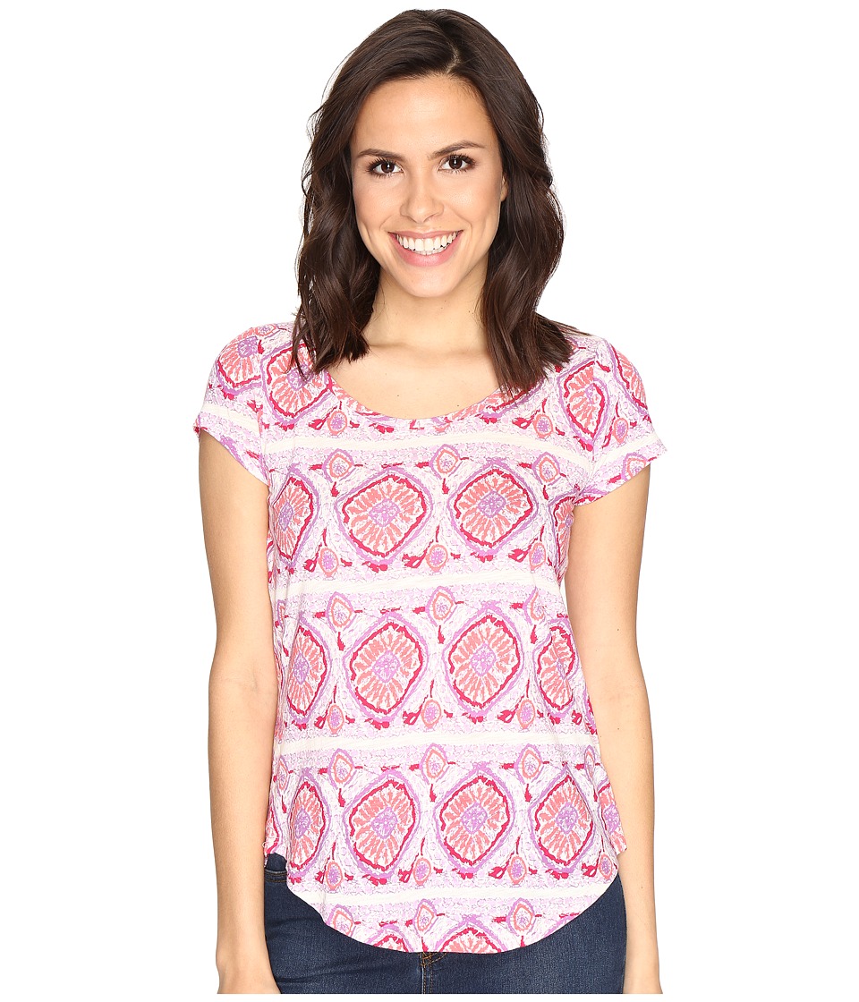 Lucky Brand Geo Striped Tee (Coral Multi) Women
