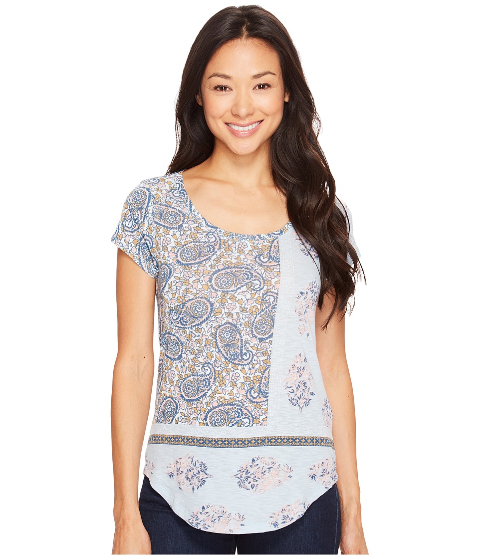 Lucky Brand Paisley Mixed Tee (Celestial Blue) Women