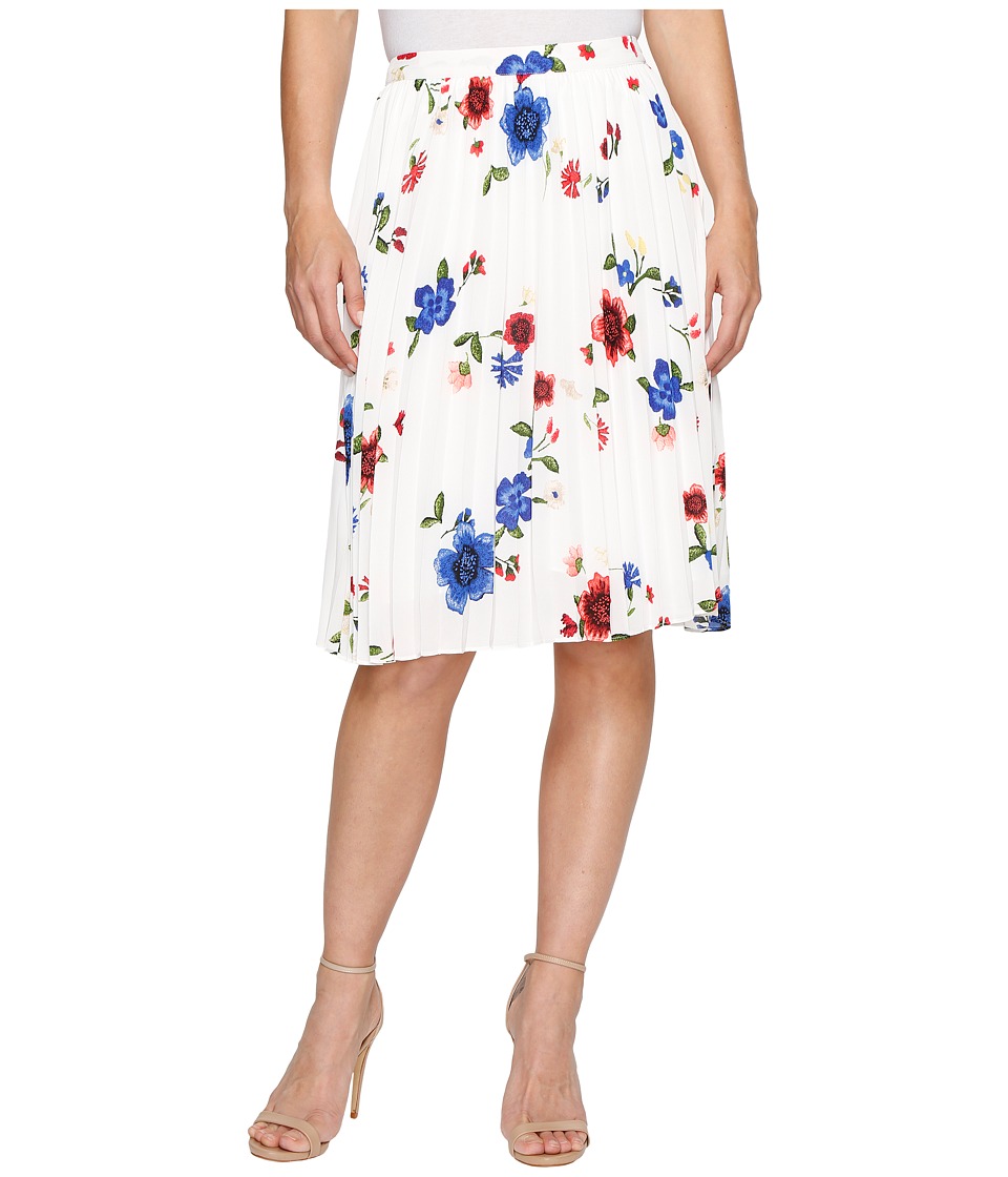 Ellen Tracy Sunburst Pleat Skirt (Blooms Multi) Women