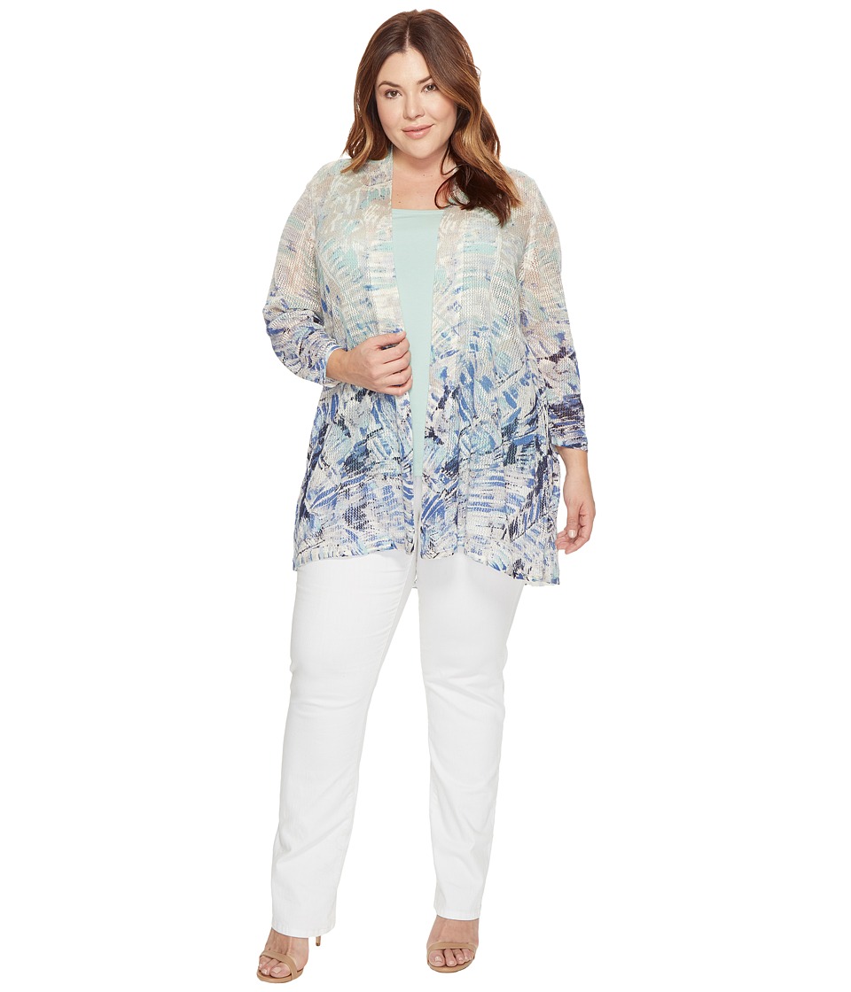 NIC+ZOE Plus Size Azure Cardy (Multi) Women