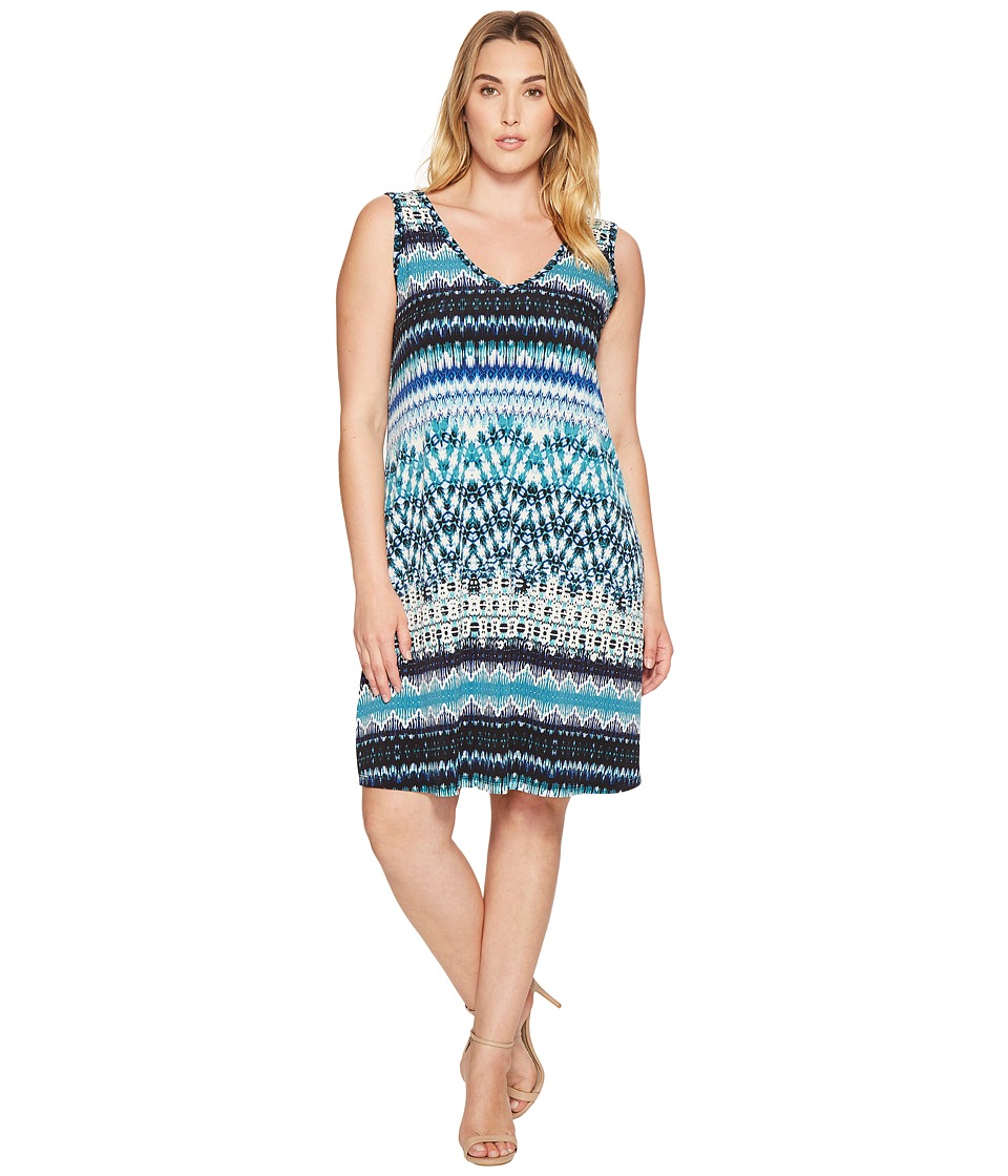 Karen Kane Plus Plus Size Batik Stripe Bridgitte Dress (Print) Women