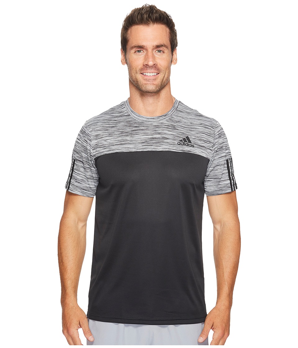 adidas CB Essentials Tech Heather Tee (Black/Colored Heather/Black) Men