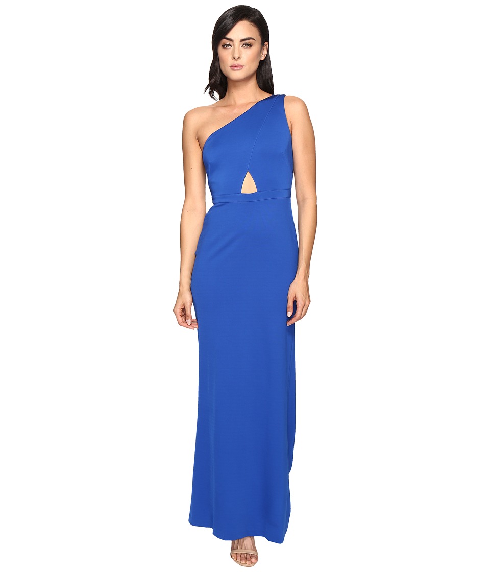 Adrianna Papell Jersey One Shoulder Gown w/ Cutout (Royal) Women