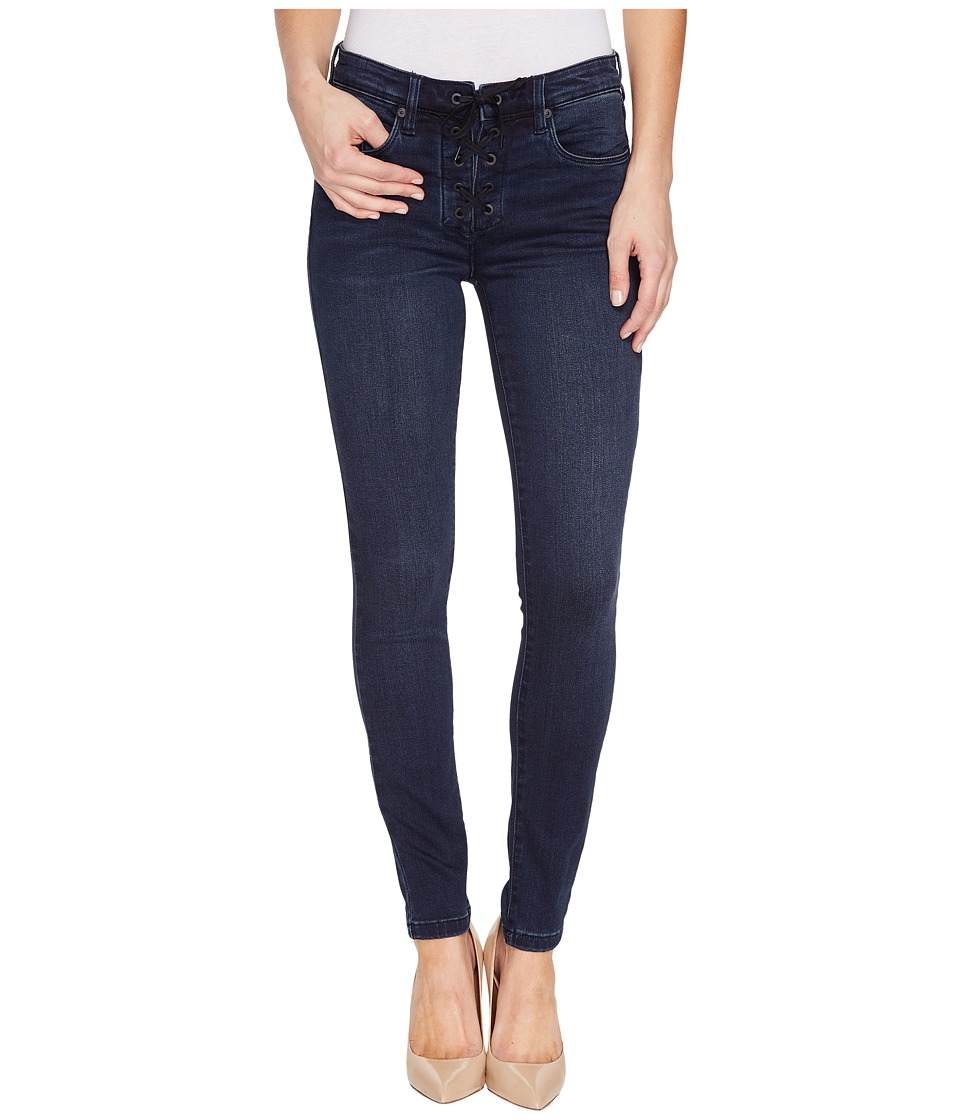 Blank NYC Lace Up Dark Denim Skinny in Swing Away (Swing Away) Women
