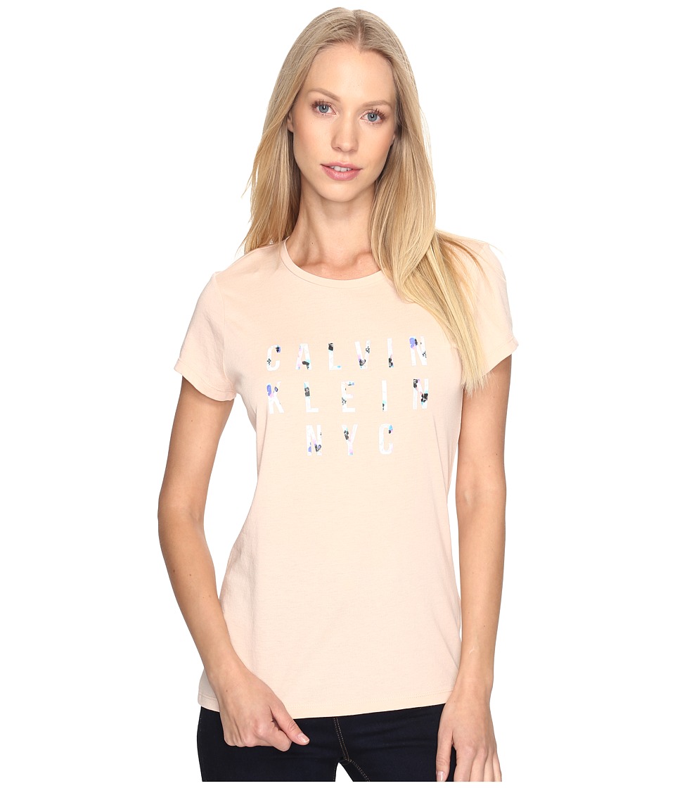 Calvin Klein Jeans Printed HD Iconic Logo Tee (Spanish Villa) Women