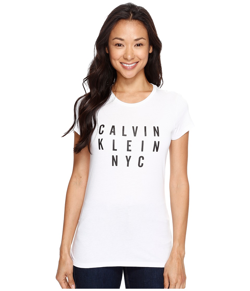 Calvin Klein Jeans HD Iconic Logo Tee (White Wash) Women