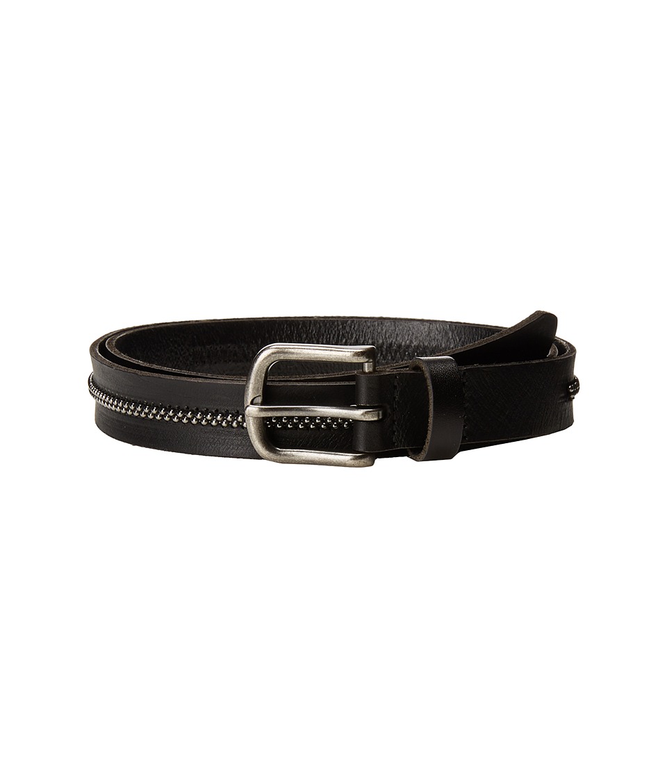 Scotch & Soda Leather Belt w/ Embossed Buckle (Black) Men