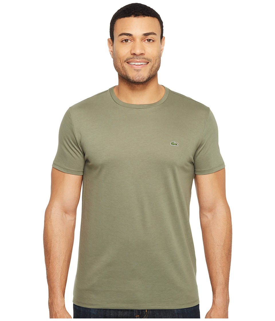 Lacoste Short Sleeve Pima Crew Neck Tee (Army) Men