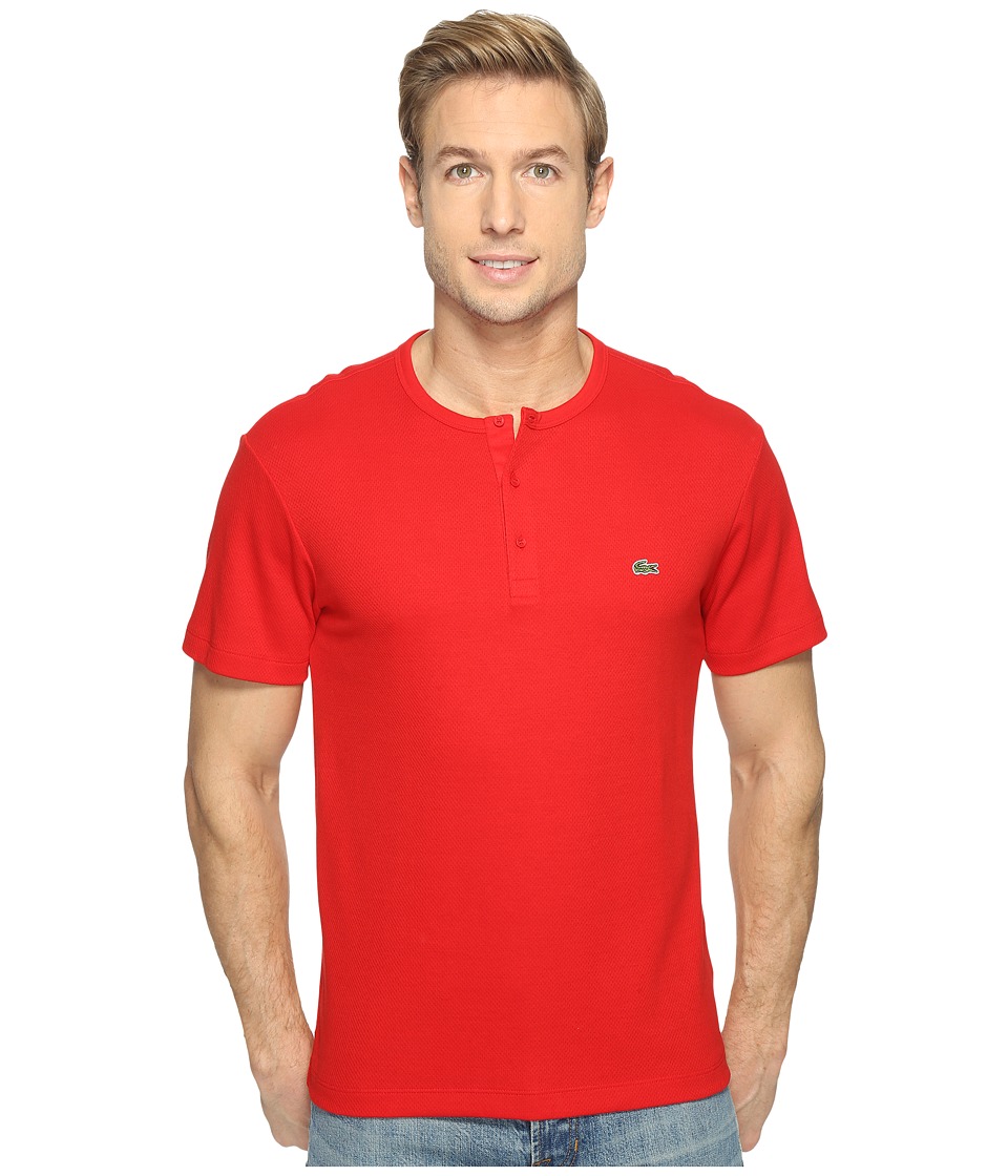 Lacoste Double Face Cotton Henley (Red) Men