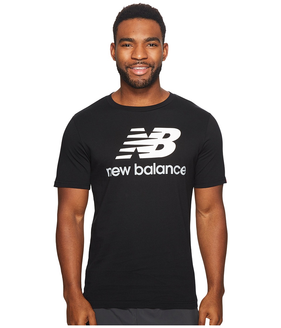 New Balance Essentials Stacked Logo Tee (Black) Men