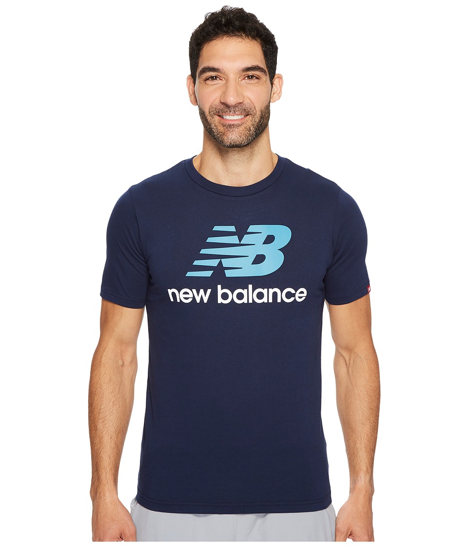 New Balance Essentials Stacked Logo Tee (Pigment) Men