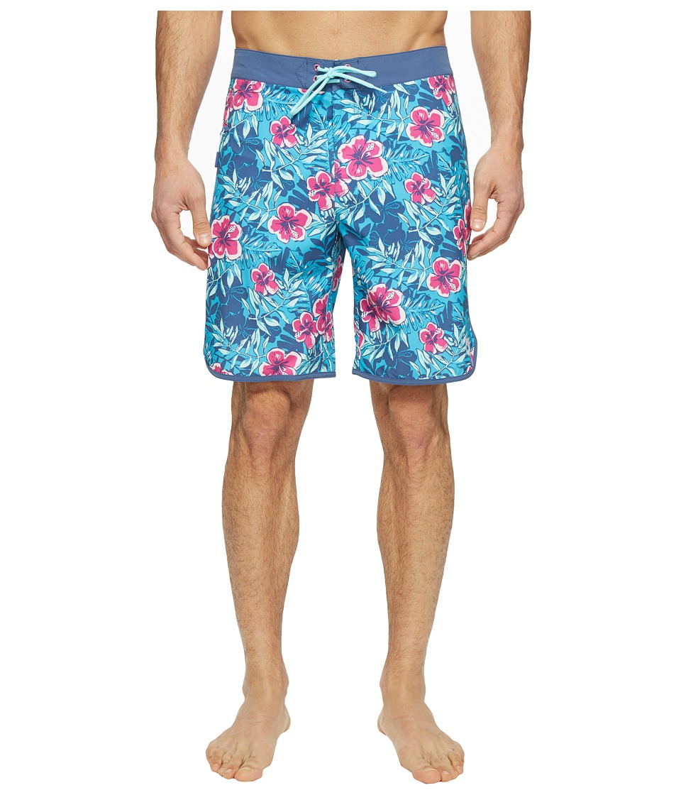 Vineyard Vines Ocean Floral Boardshorts (Caribbean Blue) Men