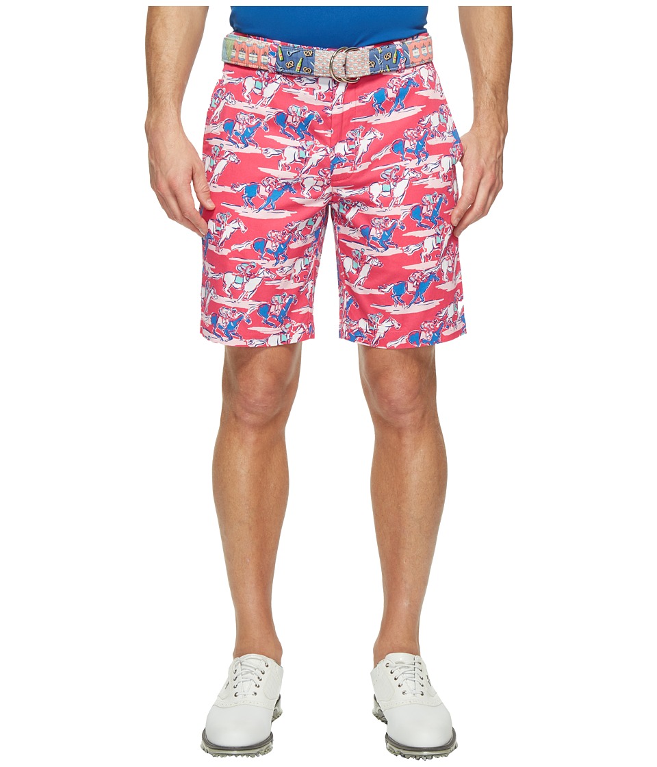 Vineyard Vines Kentucky Derby 9 Horse Print Breaker Shorts (Rhododendron) Men