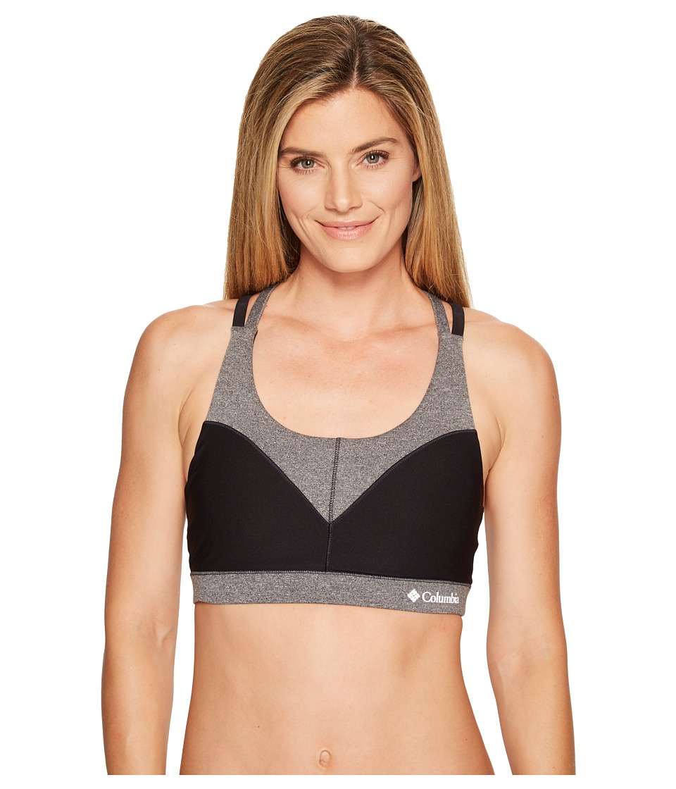 Columbia Heather Block Racerback Bra (Black/Black Heather) Women