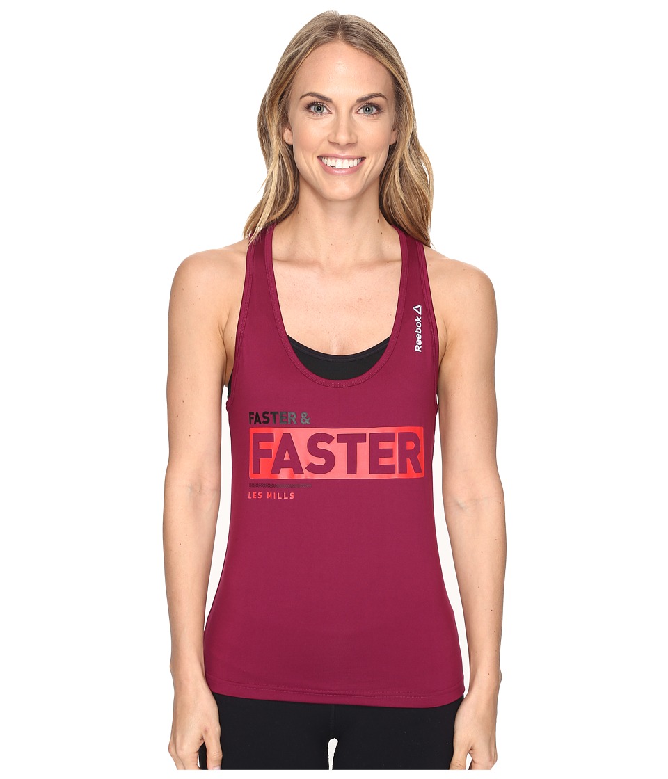 Reebok LM Fitted Racerback Tank Top (Red) Women