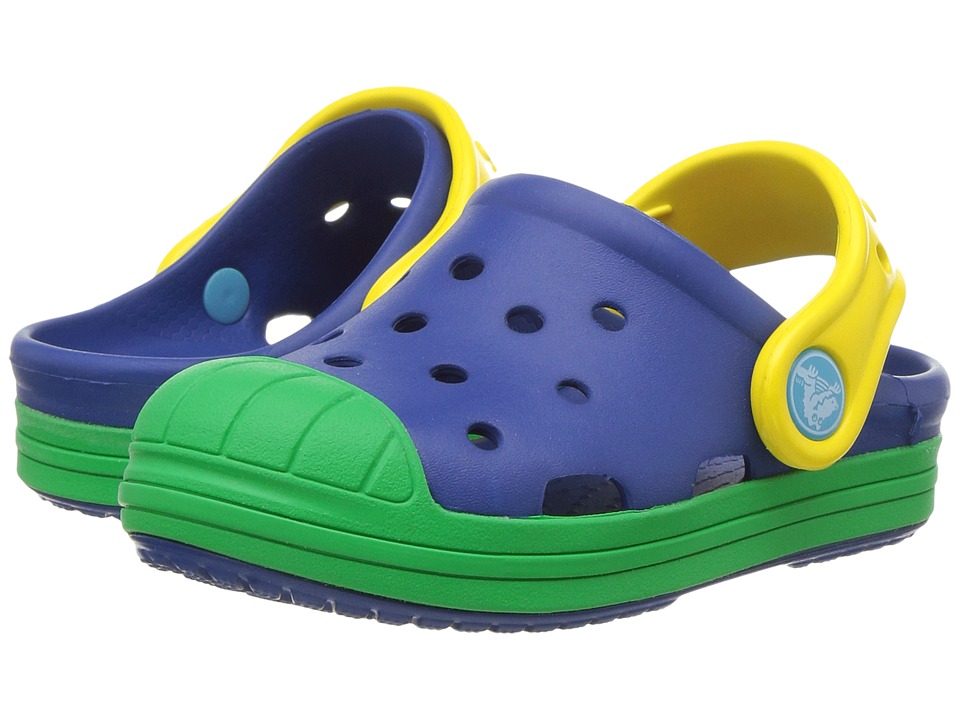 Crocs Kids - Bump It Clog (Toddler/Little Kid) (Blue Jean/Grass Green) Kids Shoes