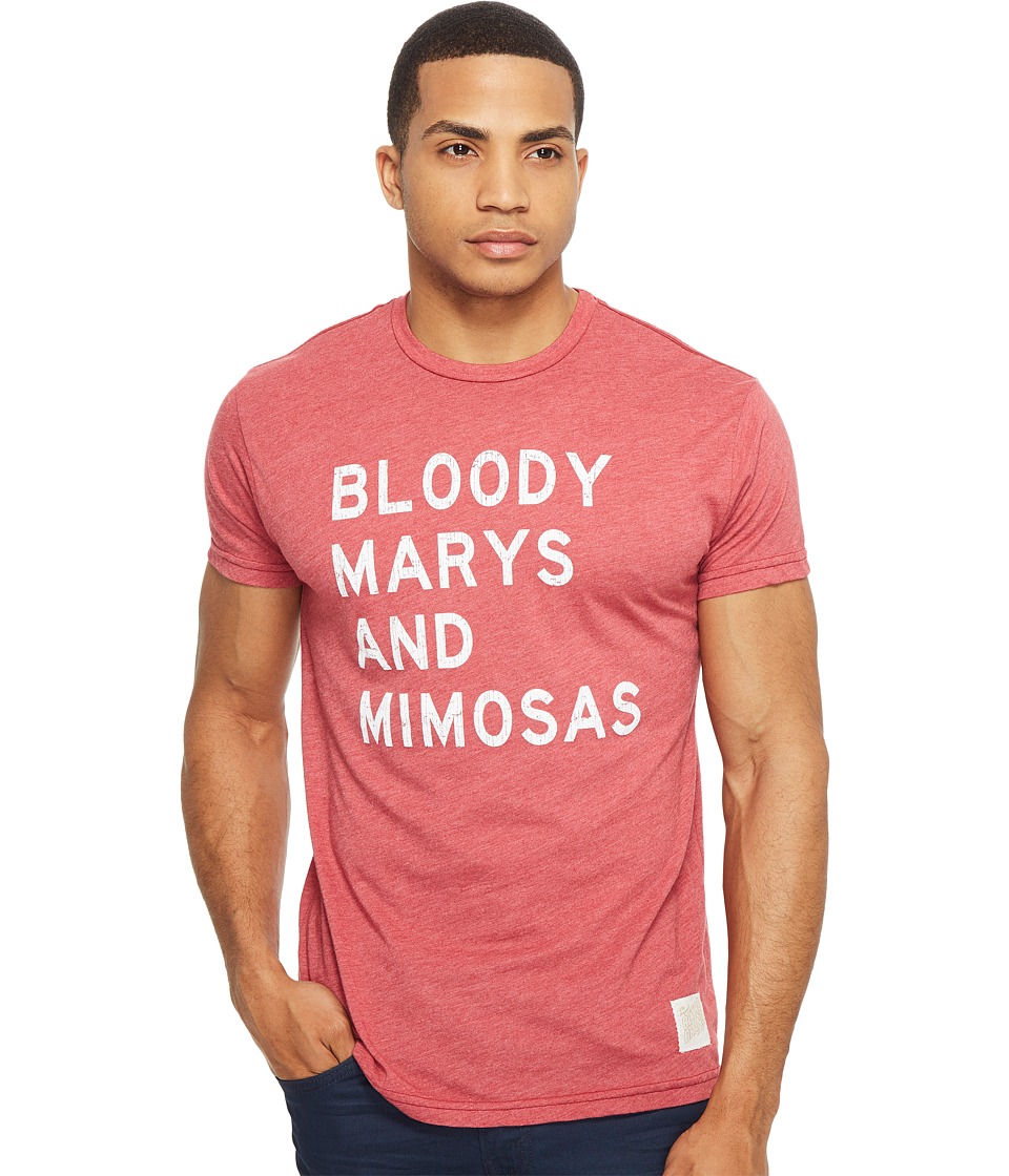 The Original Retro Brand Short Sleeve Heather Blood Marys Mimosas Tee (Heather Dark Red) Men