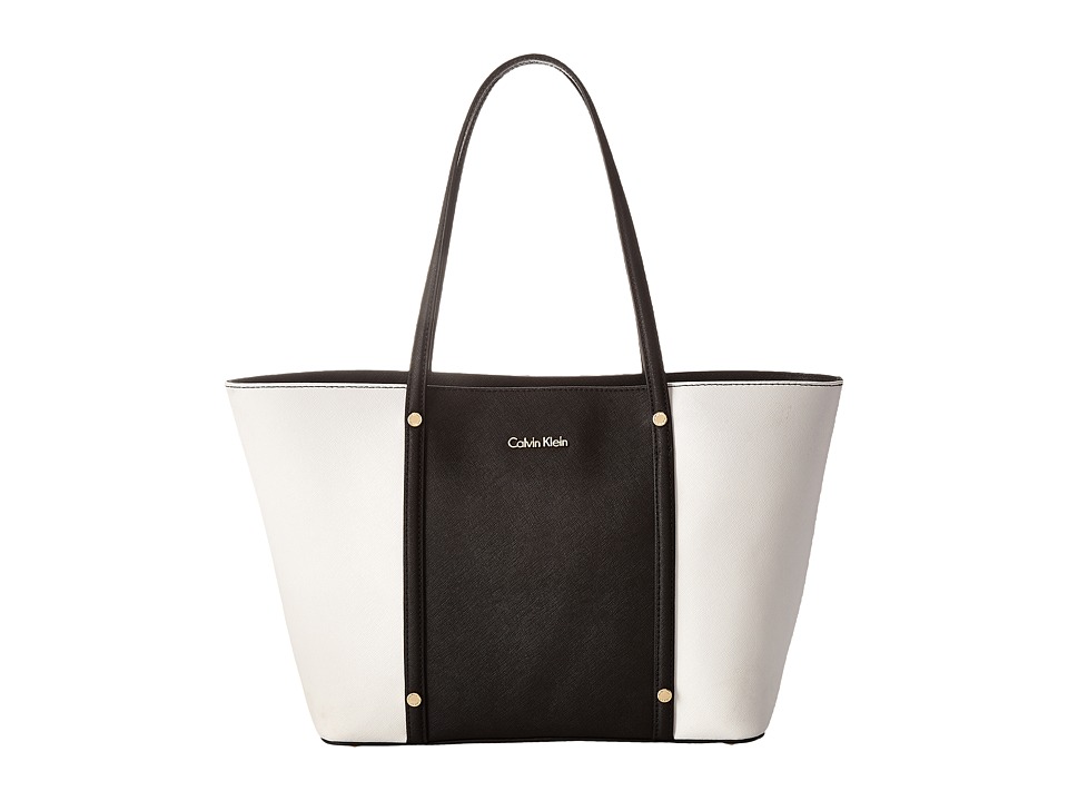 Calvin Klein - Key Items Saffiano Tote (Black Combo) Tote Handbags