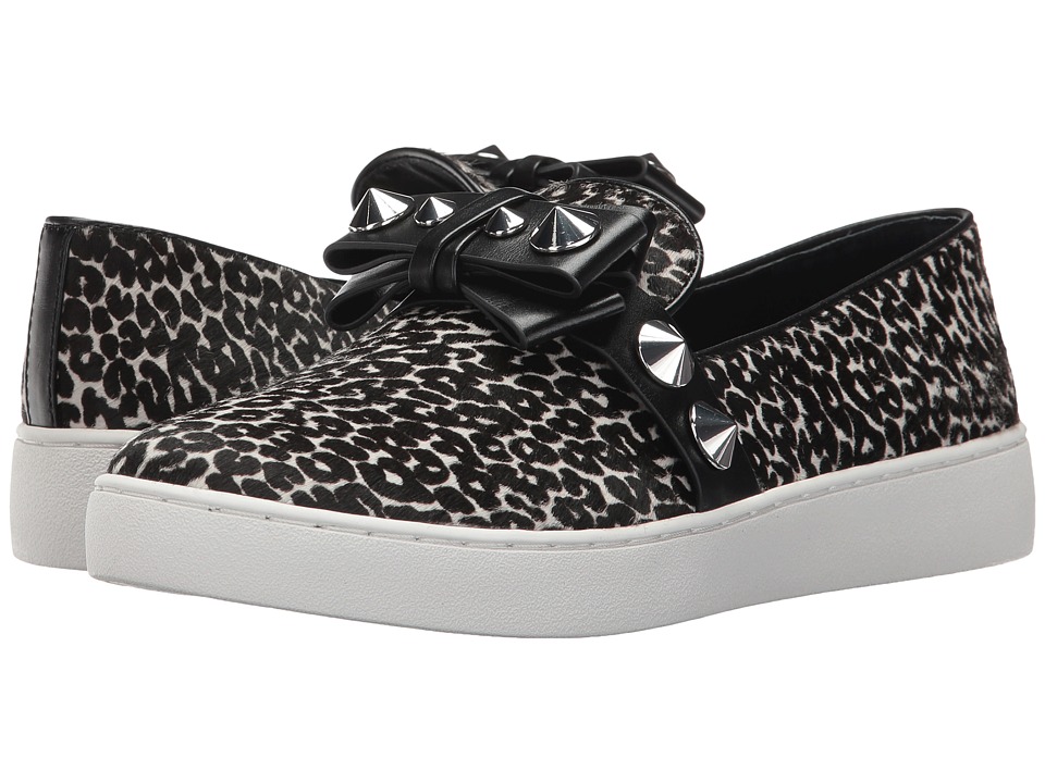Michael Kors Val (Black/White Mini Leopard Haircalf/Smooth Calf/Cone Studs) Women