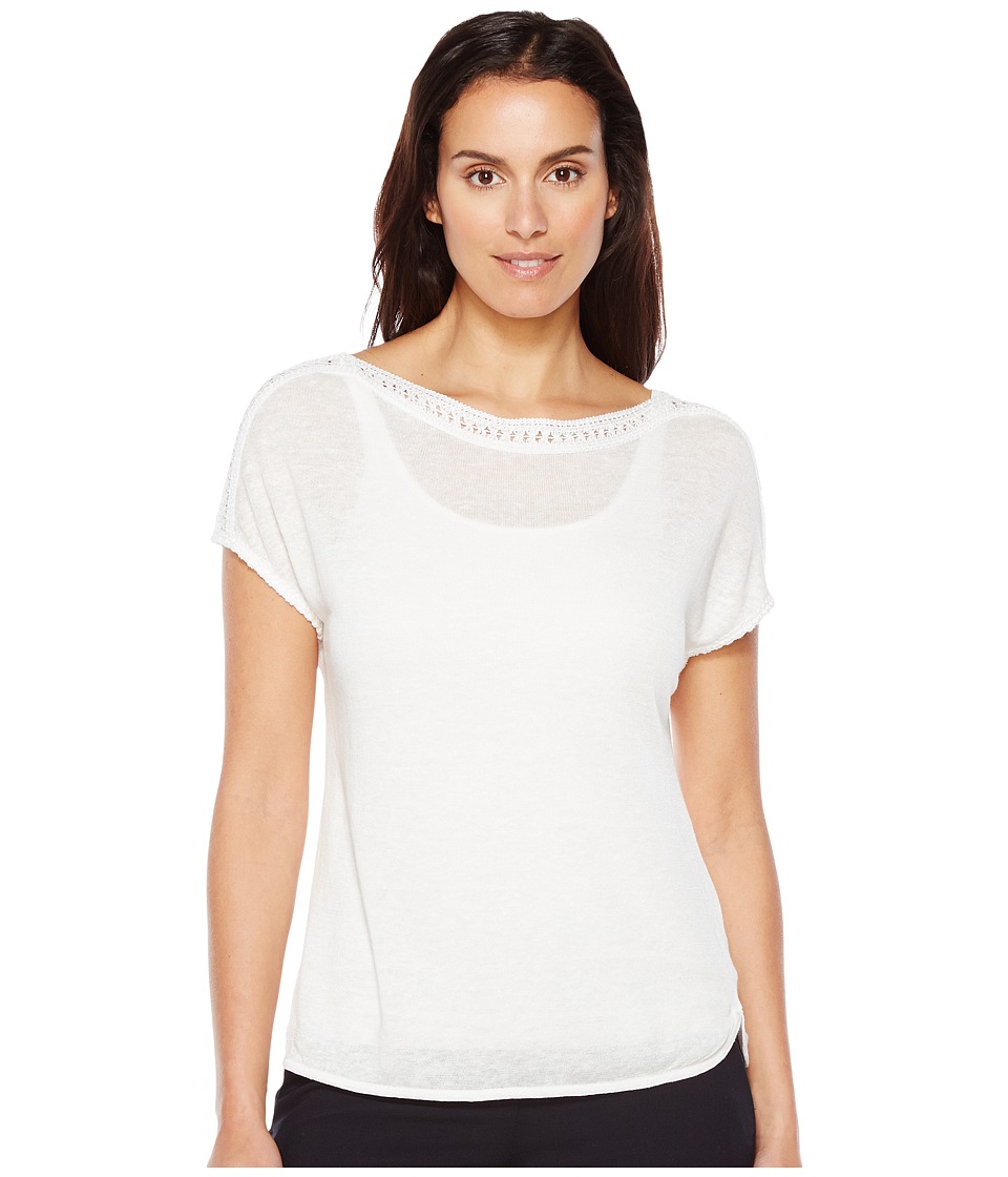 NIC+ZOE Crochet Trim Tee (Paper White) Women