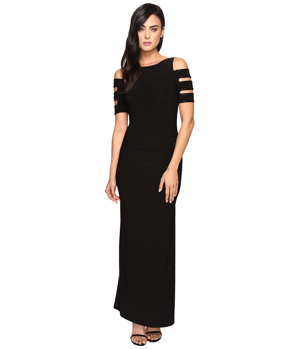 Laundry by Shelli Segal Embellished Long Jersey Gown (Black) Women