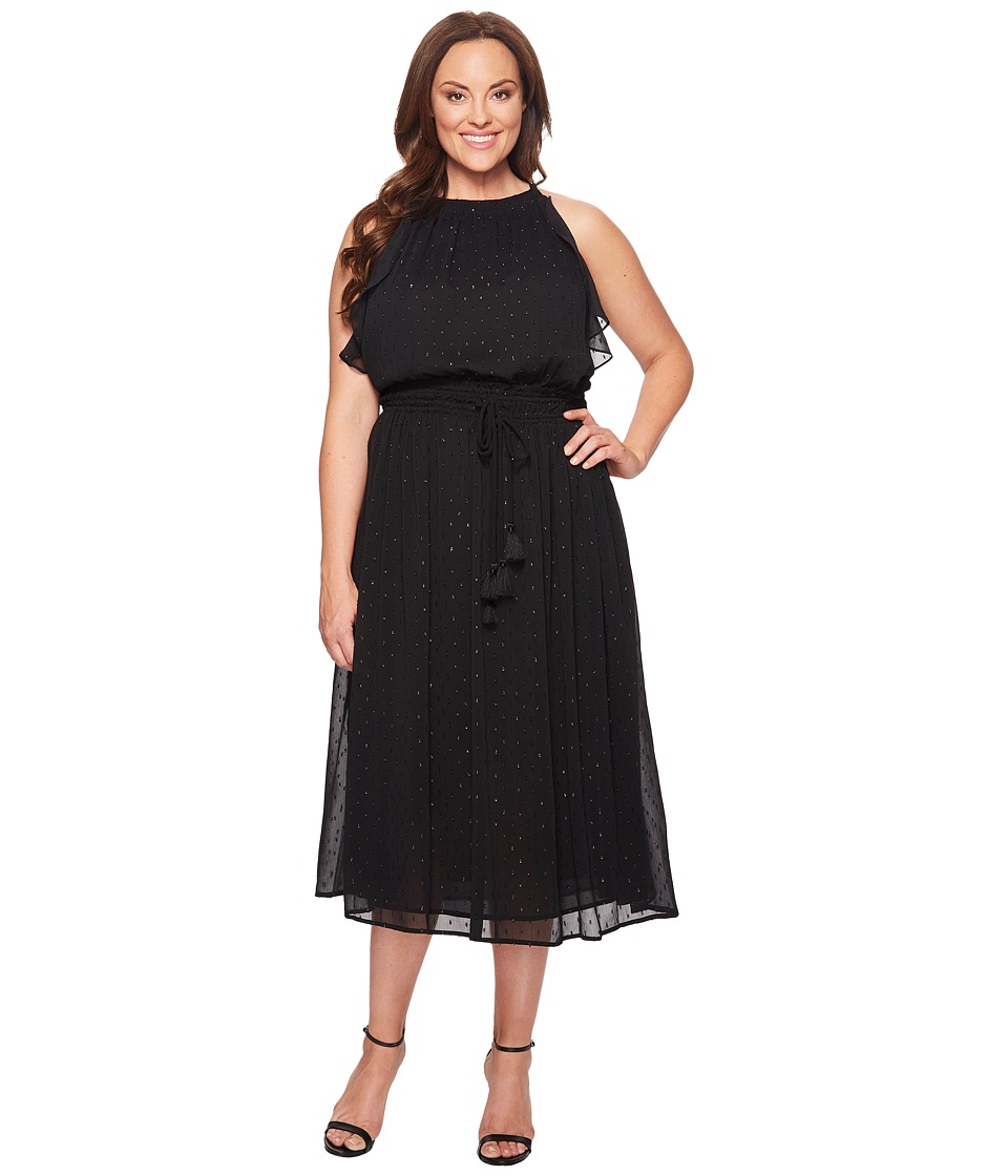 MICHAEL Michael Kors Plus Size Halter Tassel Dress (Black) Women