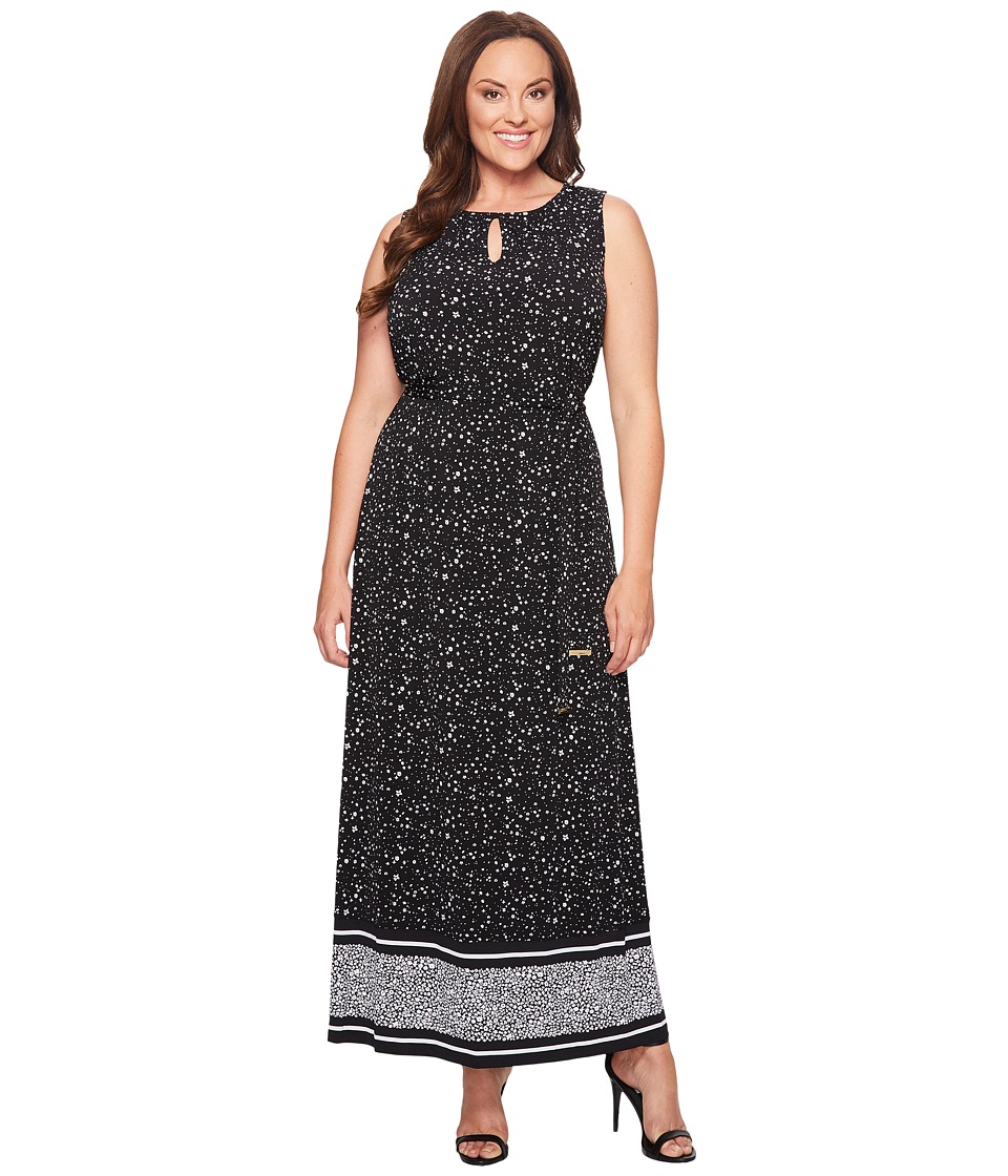 MICHAEL Michael Kors Plus Size Nora Border Maxi Dress (Black) Women