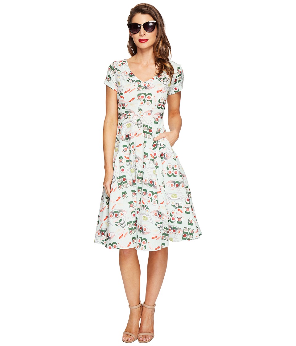 Unique Vintage Phoebe Swing Dress (Sushi Print) Women
