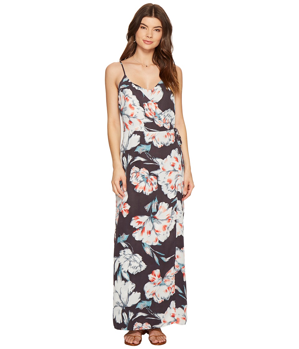 1.STATE Spaghetti Strap Wrap Front Maxi (Ebony) Women