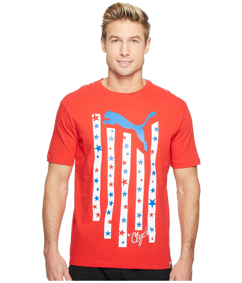 PUMA Stars Stripes Cat Tee (Puma Red) Men