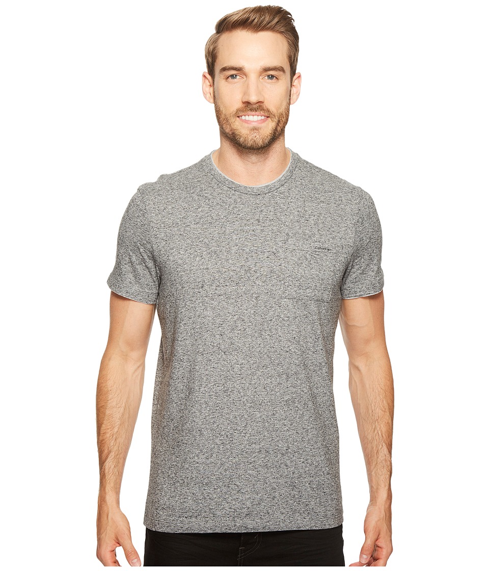 Calvin Klein Faux Double Layer Crew Neck T-Shirt (Galaxy Heather) Men