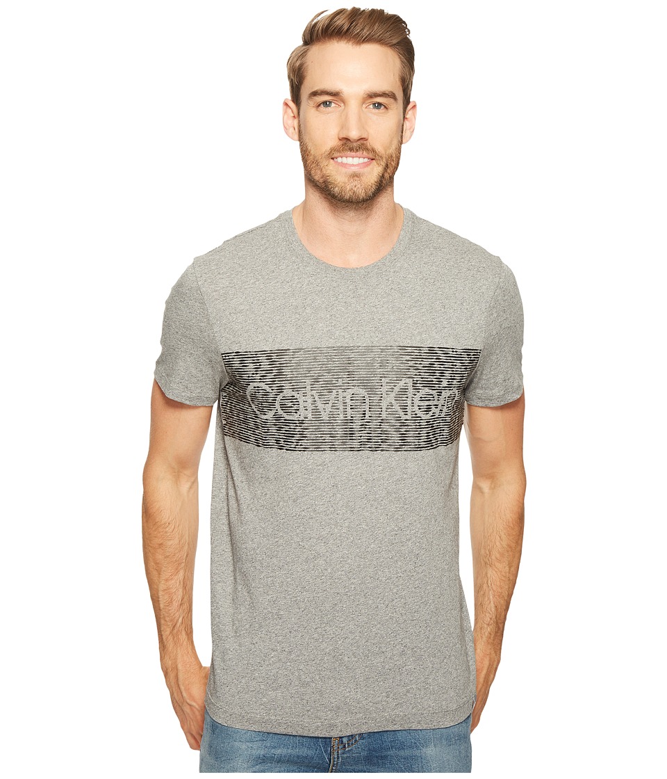Calvin Klein Dash Logo Crew Neck T-Shirt (Meteor Ash Heather) Men