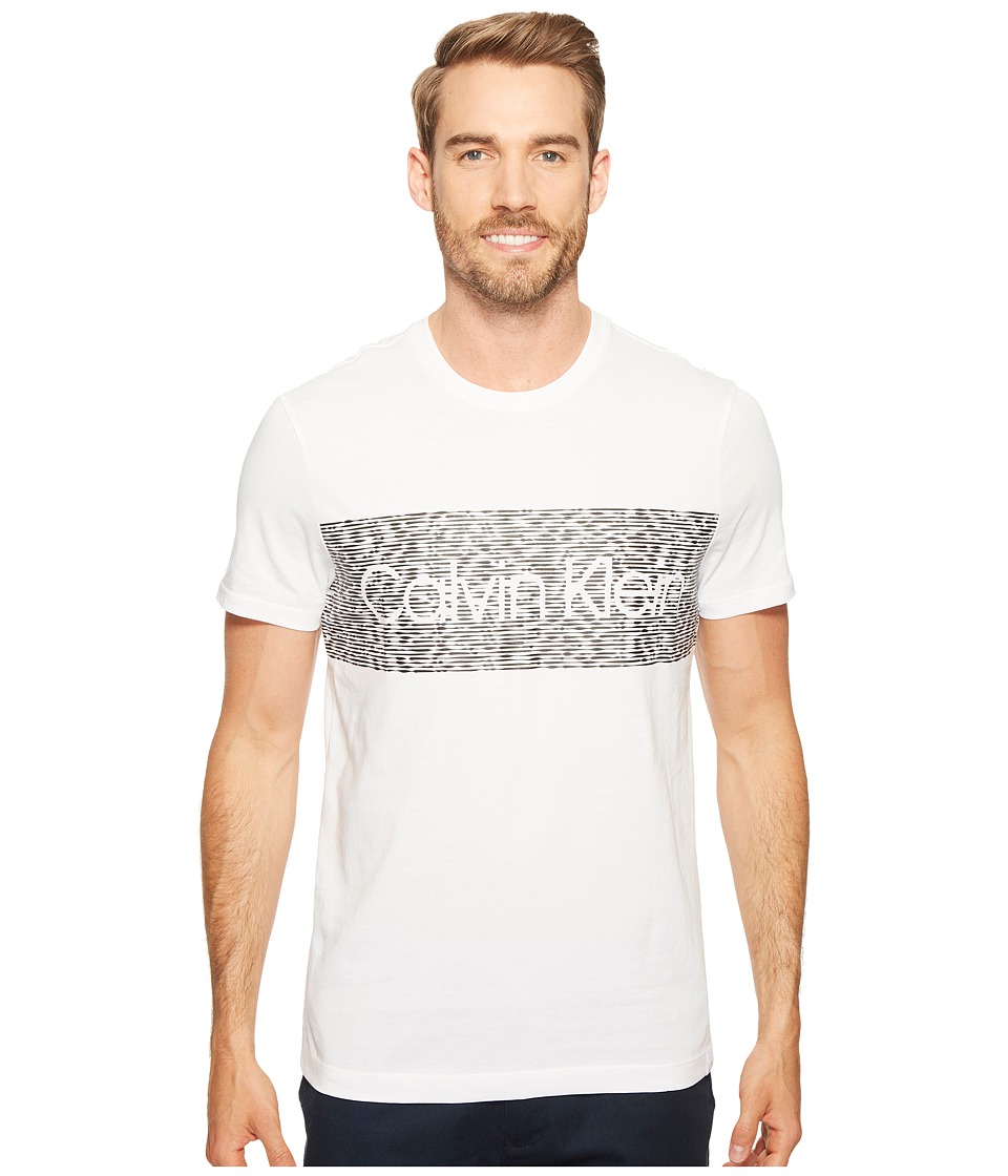 Calvin Klein Dash Logo Crew Neck T-Shirt (White Wash) Men